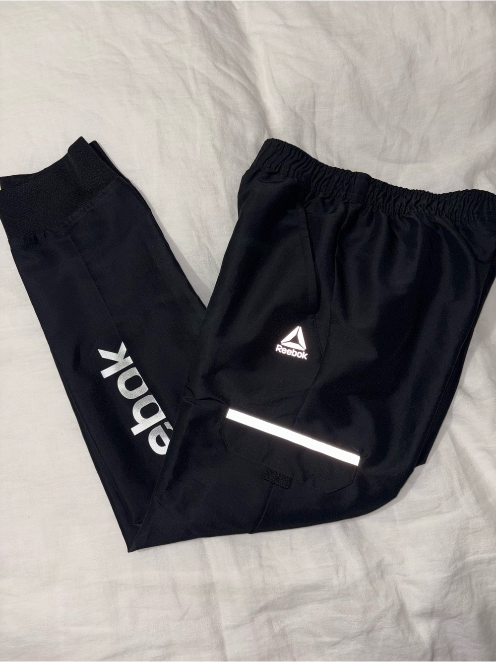 Reebok Black Kids Reflective Logo Joggers